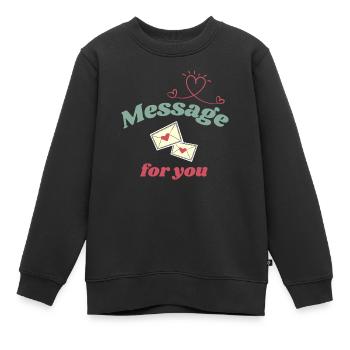 Love Design - Lettre d’amour - Sweat Premium enfant bio - noir - Devant - AI Model Kid Female (0cm)