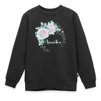 Für Annika - Kinder Premium Organic Sweatshirt - Schwarz - Vorne - AI Model Kid Female (0cm)