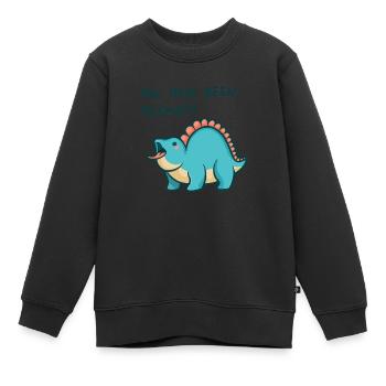 Hugadino Dino mème, mignon dinosaure - Sweat Premium enfant bio - noir - Devant - AI Model Kid Female (0cm)