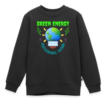 Grüne Energie, nachhaltige Zukunft - Kinder Premium Organic Sweatshirt - Schwarz - Vorne - AI Model Kid Female (0cm)