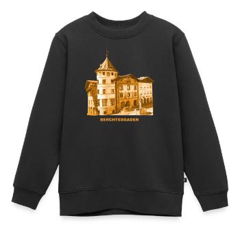 Marché de Berchtesgaden Haute-Bavière Vieille ville - Sweat Premium enfant bio - noir - Devant - AI Model Kid Female (0cm)