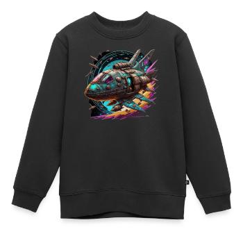 Spaceship - Kinder Premium Organic Sweatshirt - Schwarz - Vorne - AI Model Kid Female (0cm)