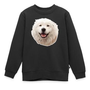 Berger de Maremme et des Abruzzes - Sweat Premium enfant bio - noir - Devant - AI Model Kid Female (0cm)