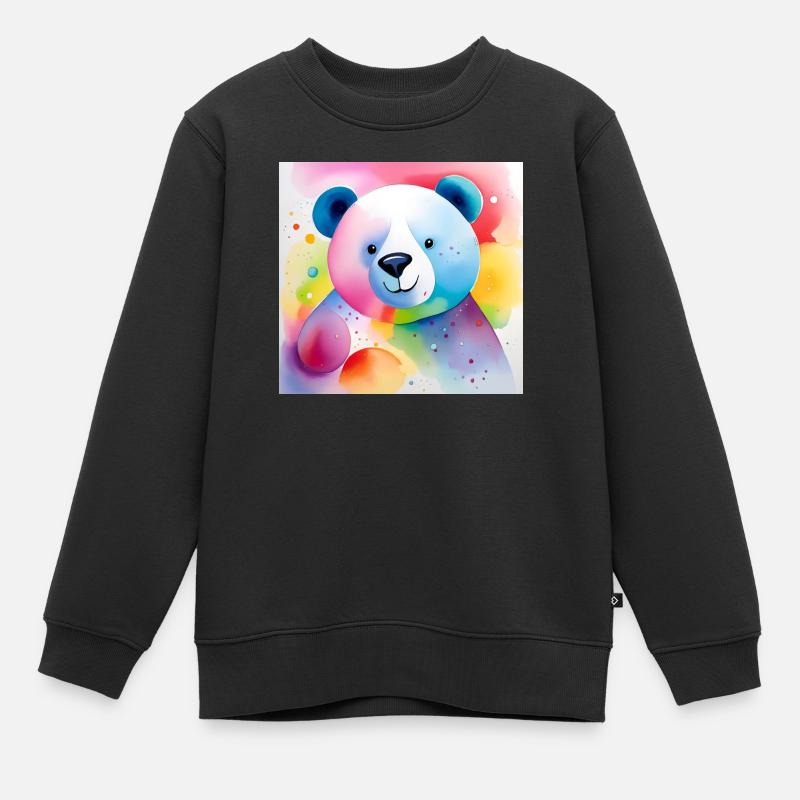 Buntes Bärchen - Kinder Premium Organic Sweatshirt - Schwarz