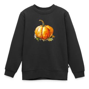 citrouille - Sweat Premium enfant bio - noir - Devant - AI Model Kid Female (0cm)