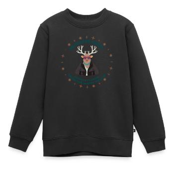 Reindeer Rebell - Kinder Premium Organic Sweatshirt - Schwarz - Vorne - AI Model Kid Female (0cm)