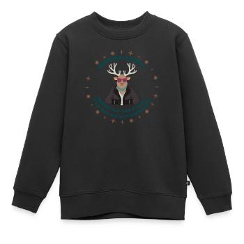 Rentier-Rebell auf der Flucht - Kinder Premium Organic Sweatshirt - Schwarz - Vorne - AI Model Kid Female (0cm)