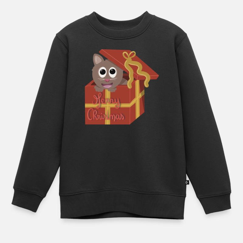 Chaton de Noël - Sweat Premium enfant bio - noir