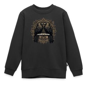 Hugin & Munin Ravens Le design viking celtique d’Odin - Sweat Premium enfant bio - noir - Devant - AI Model Kid Female (0cm)