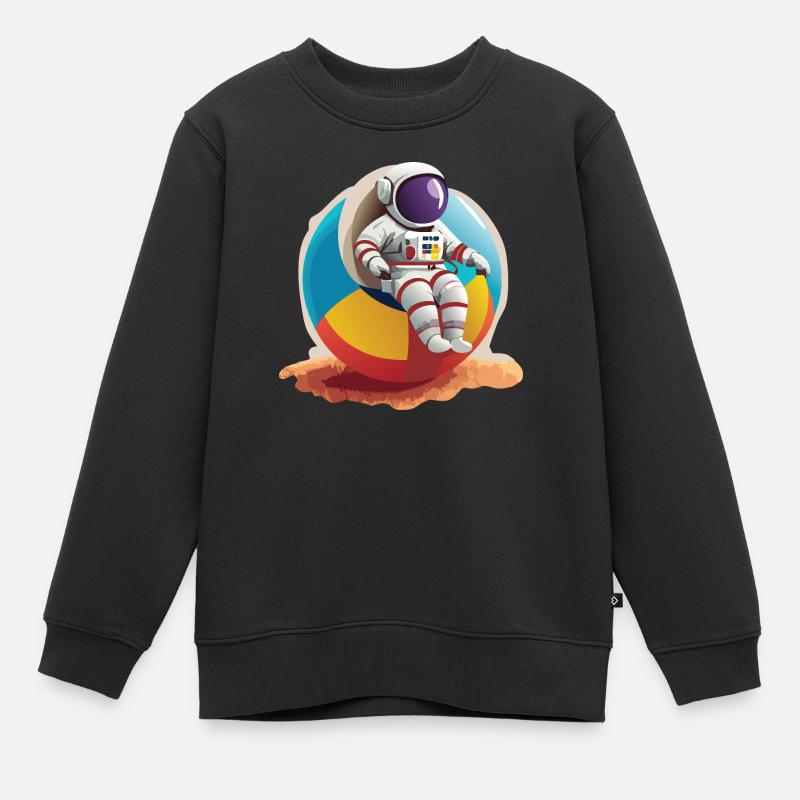 Austronaute - Sweat Premium enfant bio - noir