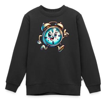 Alarme à l’heure de pointe ! Horloge de course fantaisiste - Sweat Premium enfant bio - noir - Devant - AI Model Kid Female (0cm)