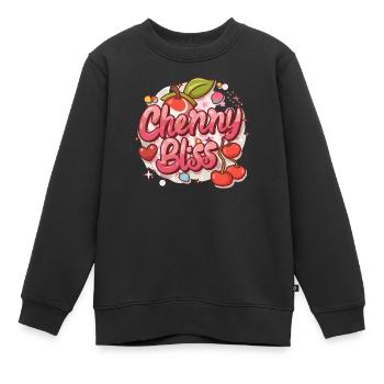 BONHEUR DES CERISES - Sweat Premium enfant bio - noir - Devant - AI Model Kid Female (0cm)