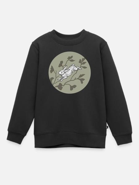 Rabbit on the moon - Kids Premium Organic Sweatshirt - black