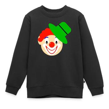 Clown, Visage De Clown - Sweat Premium enfant bio - noir - Devant - AI Model Kid Female (0cm)