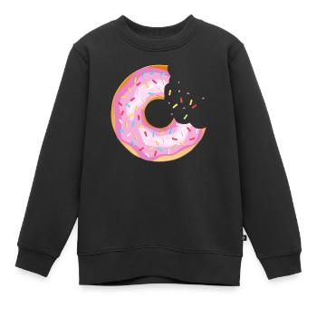 Donut-Crunch essen Metzgergebäck 12 Q - Kinder Premium Organic Sweatshirt - Schwarz - Vorne - AI Model Kid Female (0cm)