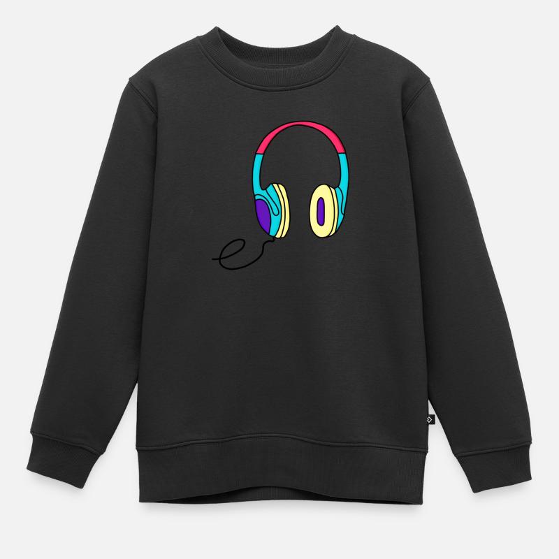 Kopfhörer - Kinder Premium Organic Sweatshirt - Schwarz