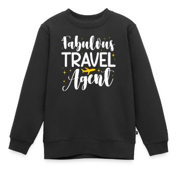 Fabulous travel agent - Kinder Premium Organic Sweatshirt - Schwarz - Vorne - AI Model Kid Female (0cm)