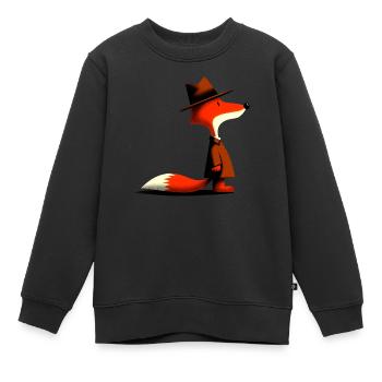 Detektiv Fuchs - Kinder Premium Organic Sweatshirt - Schwarz - Vorne - AI Model Kid Female (0cm)