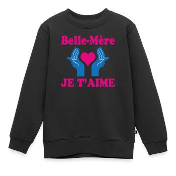 Stiefmutter ICH LIEBE DICH - Kinder Premium Organic Sweatshirt - Schwarz - Vorne - AI Model Kid Female (0cm)