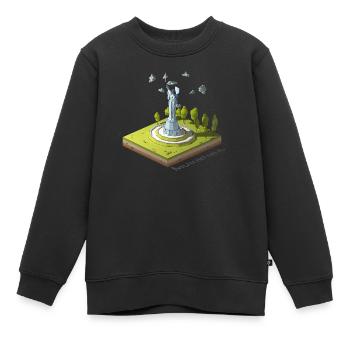 Geometrisches Low-Poly Das Mutterland ruft - Kinder Premium Organic Sweatshirt - Schwarz - Vorne - AI Model Kid Female (0cm)