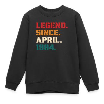 Legende seit April 1984 - Kinder Premium Organic Sweatshirt - Schwarz - Vorne - AI Model Kid Female (0cm)