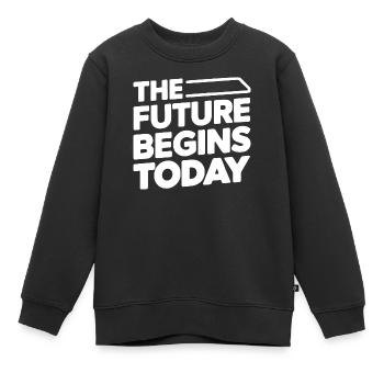 zurück in die Schule - Kinder Premium Organic Sweatshirt - Schwarz - Vorne - AI Model Kid Female (0cm)