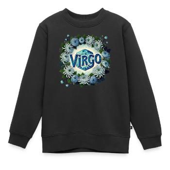 Jungfrau - Kinder Premium Organic Sweatshirt - Schwarz - Vorne - AI Model Kid Female (0cm)