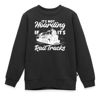 Its not hoarding if its rail tracks Design - Kids Premium Organic Sweatshirt - black - Front - AI Model Kid Female (0cm)