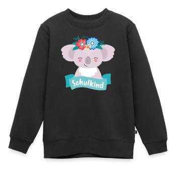 Écolier Koala - Sweat Premium enfant bio - noir - Devant - AI Model Kid Female (0cm)