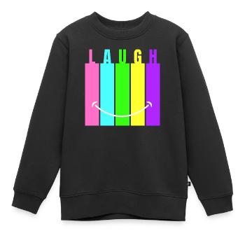 Rire au néon - Sweat Premium enfant bio - noir - Devant - AI Model Kid Female (0cm)