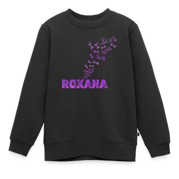 Roxana - Kinder Premium Organic Sweatshirt - Schwarz - Vorne - AI Model Kid Female (0cm)