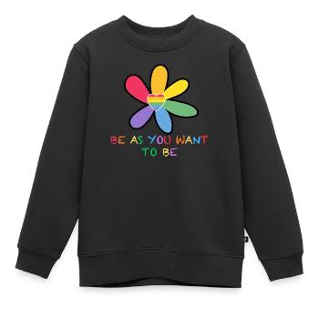 Soyez comme vous voulez être - Sweat Premium enfant bio - noir - Devant - AI Model Kid Female (0cm)