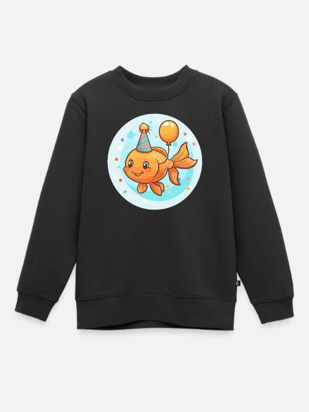 Goldfisch Geburtstag Baby - Kinder Premium Organic Sweatshirt - Schwarz