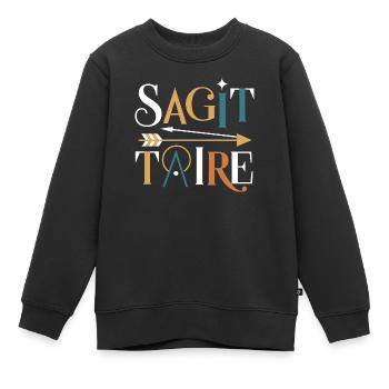 Sagittaire - Sweat Premium enfant bio - noir - Devant - AI Model Kid Female (0cm)