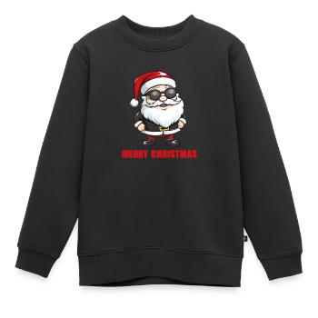 Weihnachtsmann Sonnenbrille - Kinder Premium Organic Sweatshirt - Schwarz - Vorne - AI Model Kid Female (0cm)