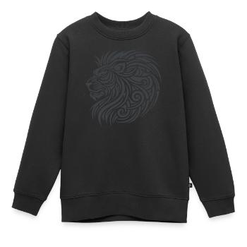 Lion Tribal - Sweat Premium enfant bio - noir - Devant - AI Model Kid Female (0cm)