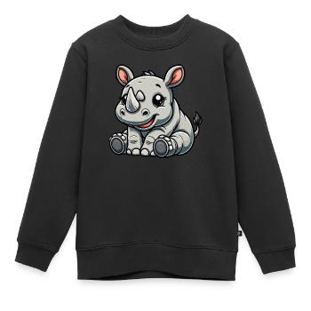 Rhinoceros baby - Kids Premium Organic Sweatshirt - black - Front - AI Model Kid Female (0cm)