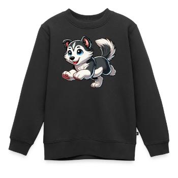 Siberian Husky - Kinder Premium Organic Sweatshirt - Schwarz - Vorne - AI Model Kid Female (0cm)