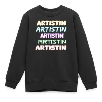 Artistin als Job - Kinder Premium Organic Sweatshirt - Schwarz - Vorne - AI Model Kid Female (0cm)