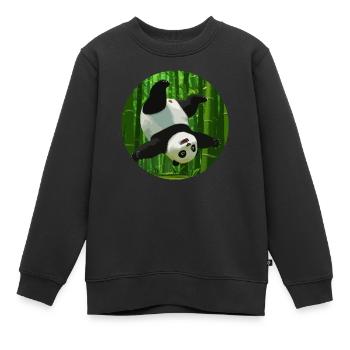 Panda macht einen Salto - Kinder Premium Organic Sweatshirt - Schwarz - Vorne - AI Model Kid Female (0cm)