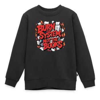 Brûler le système - Sweat Premium enfant bio - noir - Devant - AI Model Kid Female (0cm)