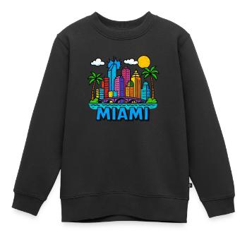 Miami - Sweat Premium enfant bio - noir - Devant - AI Model Kid Female (0cm)