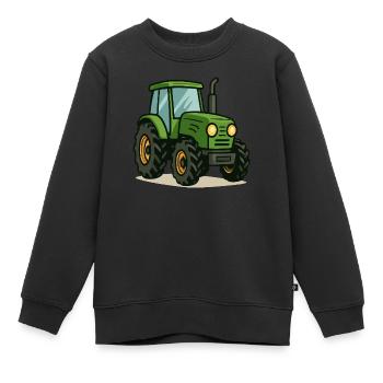 tracteur - Sweat Premium enfant bio - noir - Devant - AI Model Kid Female (0cm)