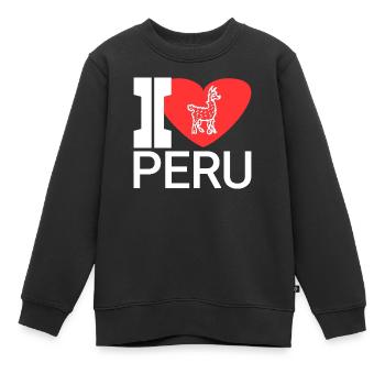 Lieblingsland peru - Kinder Premium Organic Sweatshirt - Schwarz - Vorne - AI Model Kid Female (0cm)