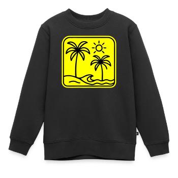 Palm Trees Beach - Kids Premium Organic Sweatshirt - black - Front - AI Model Kid Female (0cm)