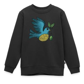 Retro Friedenstaube - Kinder Premium Organic Sweatshirt - Schwarz - Vorne - AI Model Kid Female (0cm)