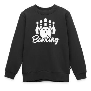 bowling - Kinder Premium Organic Sweatshirt - Schwarz - Vorne - AI Model Kid Female (0cm)