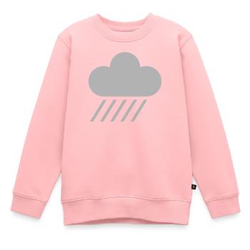 Symbole de temps - nuages et la pluie - Sweat Premium enfant bio - rose - Devant - AI Model Kid Female (0cm)