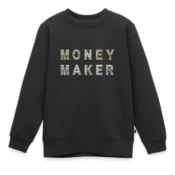 Money Maker Dollar Bill Texture Motivation - Kinder Premium Organic Sweatshirt - Schwarz - Vorne - AI Model Kid Female (0cm)