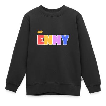 Enny ! Personnalisable - Sweat Premium enfant bio - noir - Devant - AI Model Kid Female (0cm)